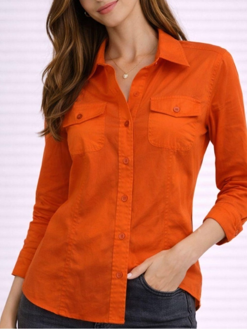 Ellen Tracy Orange Blouse​